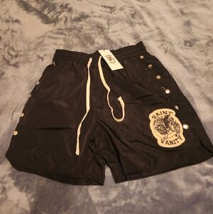 XL Saint Vanity Black Shorts with Patch